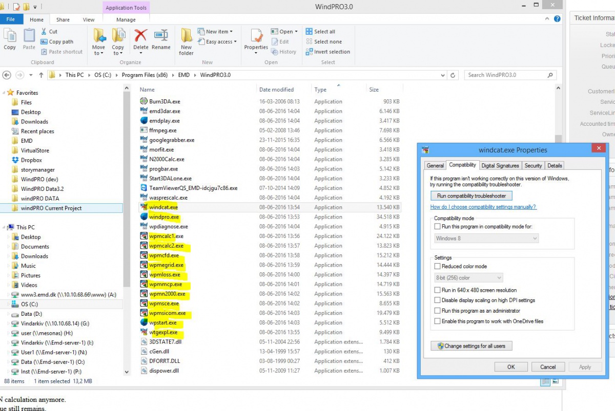 Issue With Windows Compatibility Settings - Wiki-WindPRO
